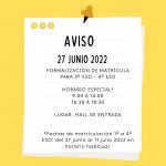 FORMALIZACIÓN DE MATRICULA